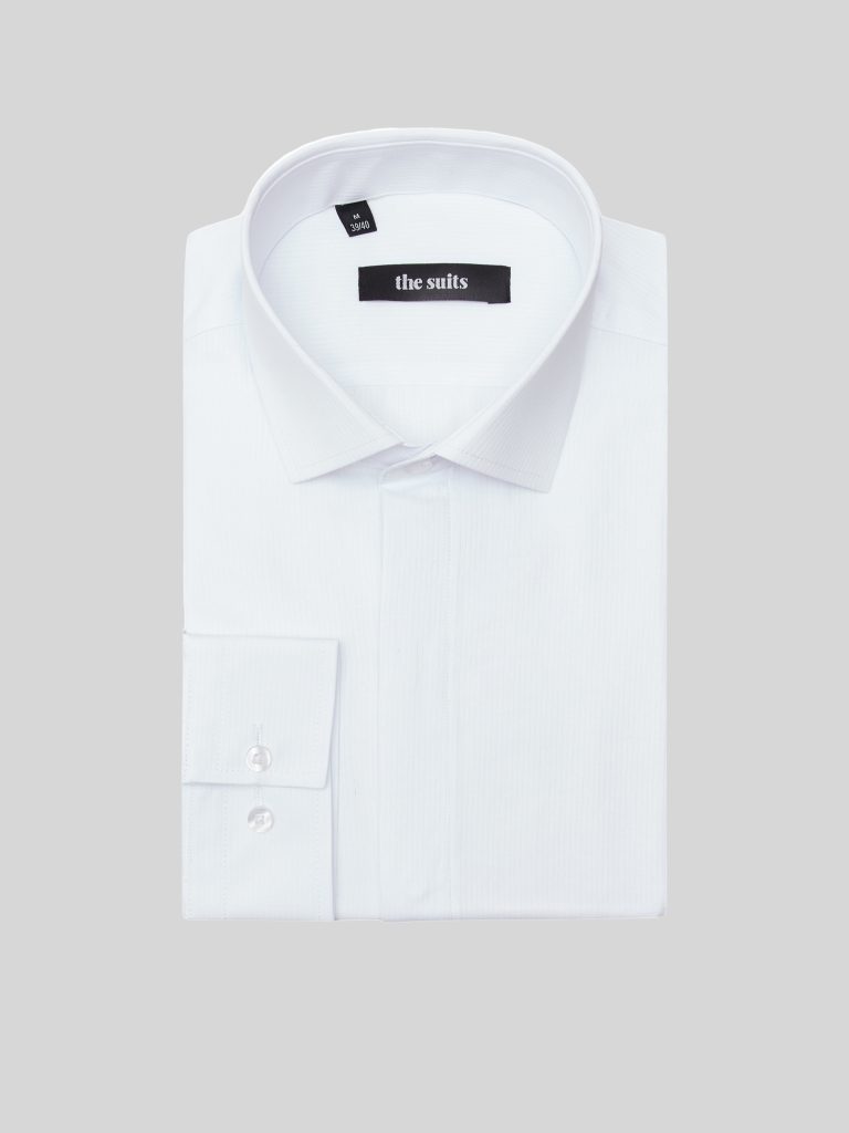 Біла сорочка в дрібну смужку