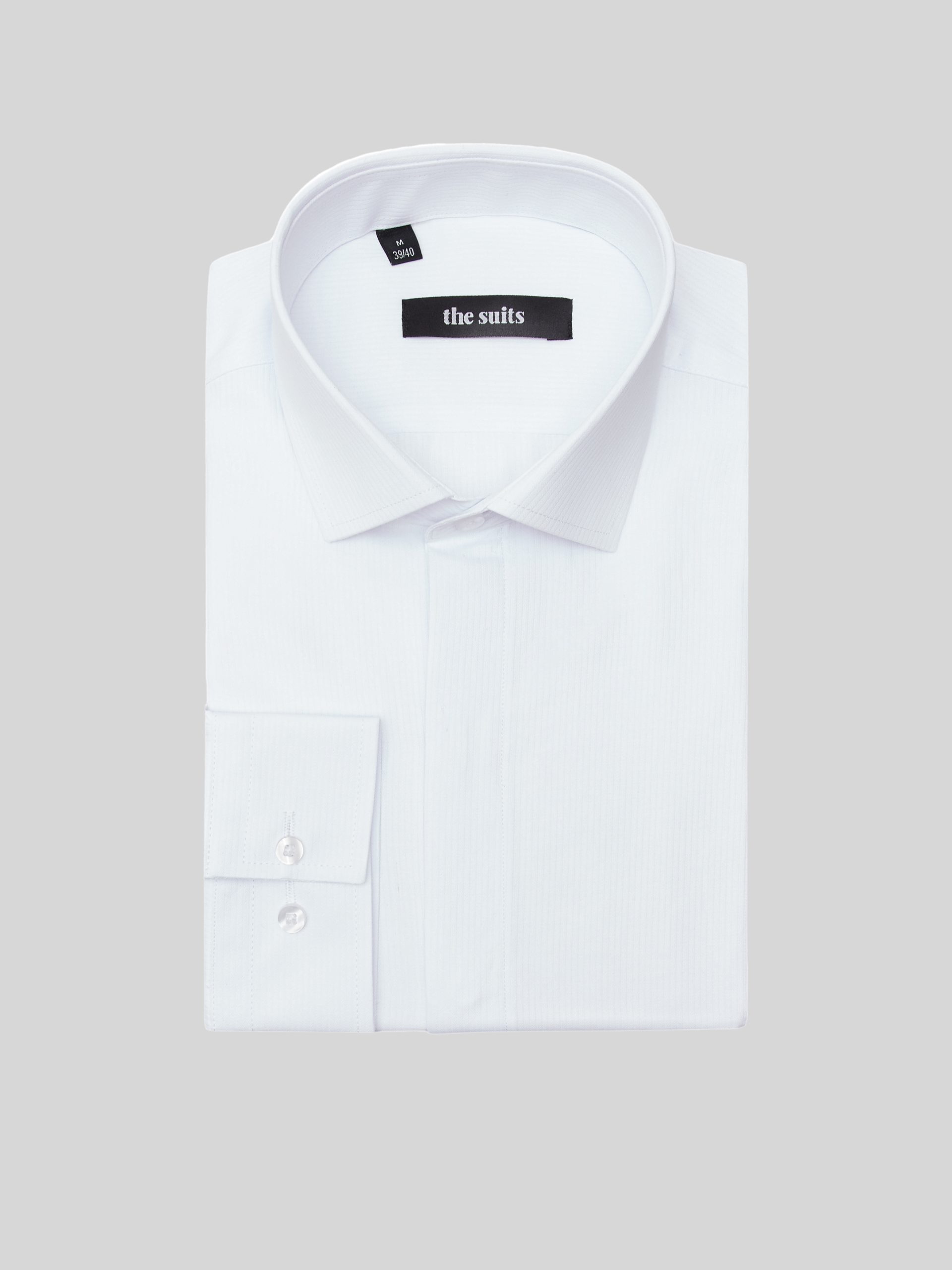 Біла сорочка в дрібну смужку