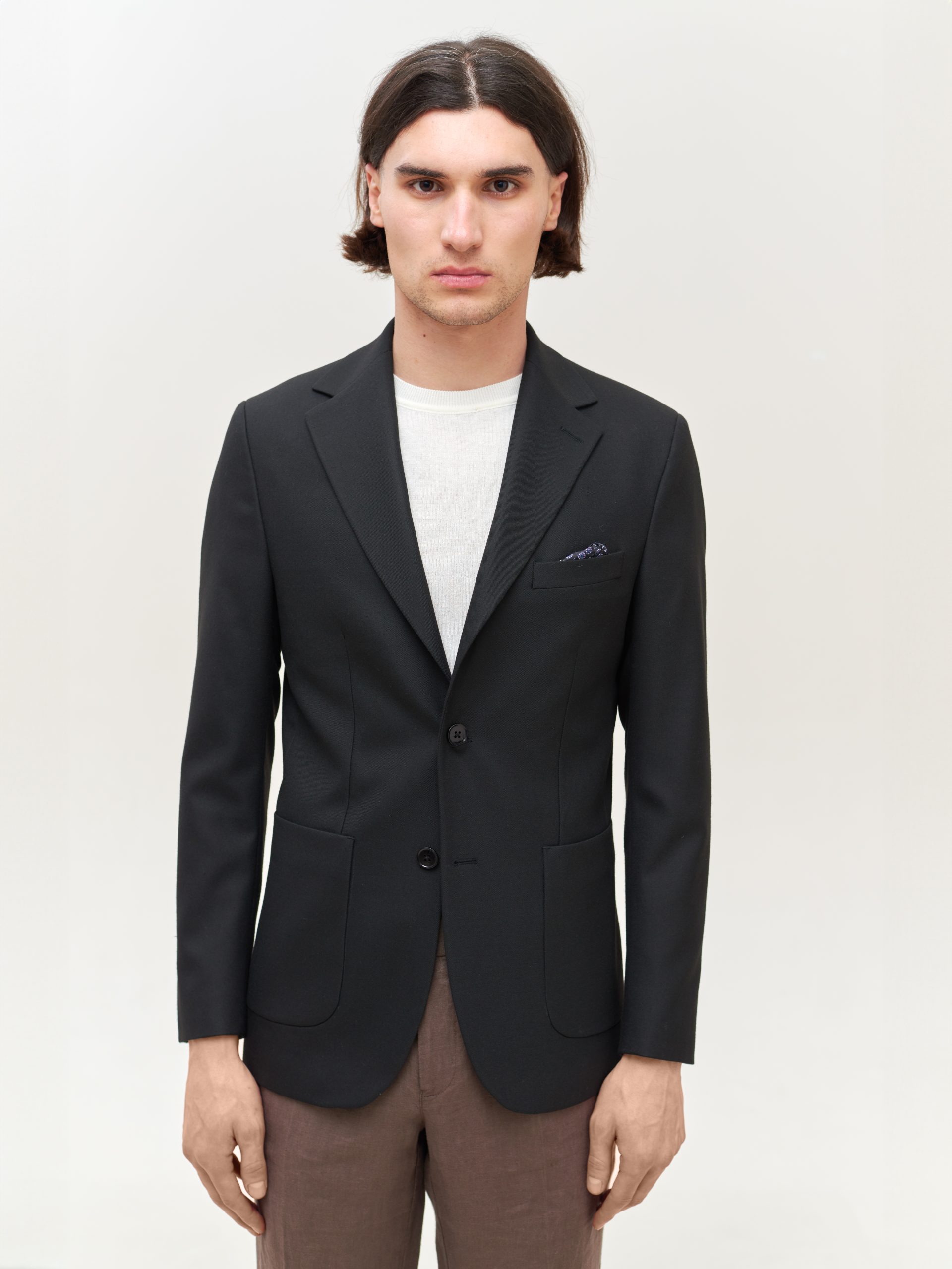 Піджак з накладними кишенями