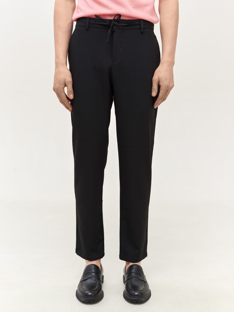 Чоловічі чорні брюки зі шнурком