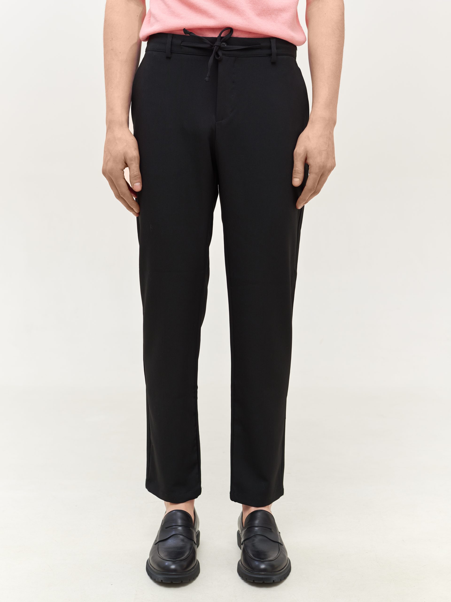 Чоловічі чорні брюки зі шнурком